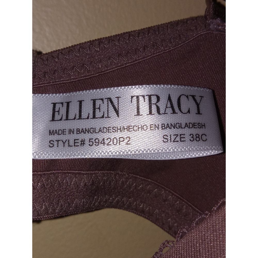 ELLEN TRACY Sz 38C LATTE T-SHIRT BRA 59420P2 padded underwire feminine - Picture 4 of 4